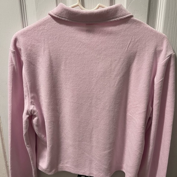 Fabletics Pink Terry Collared Button-Up Top - Picture 4 of 4